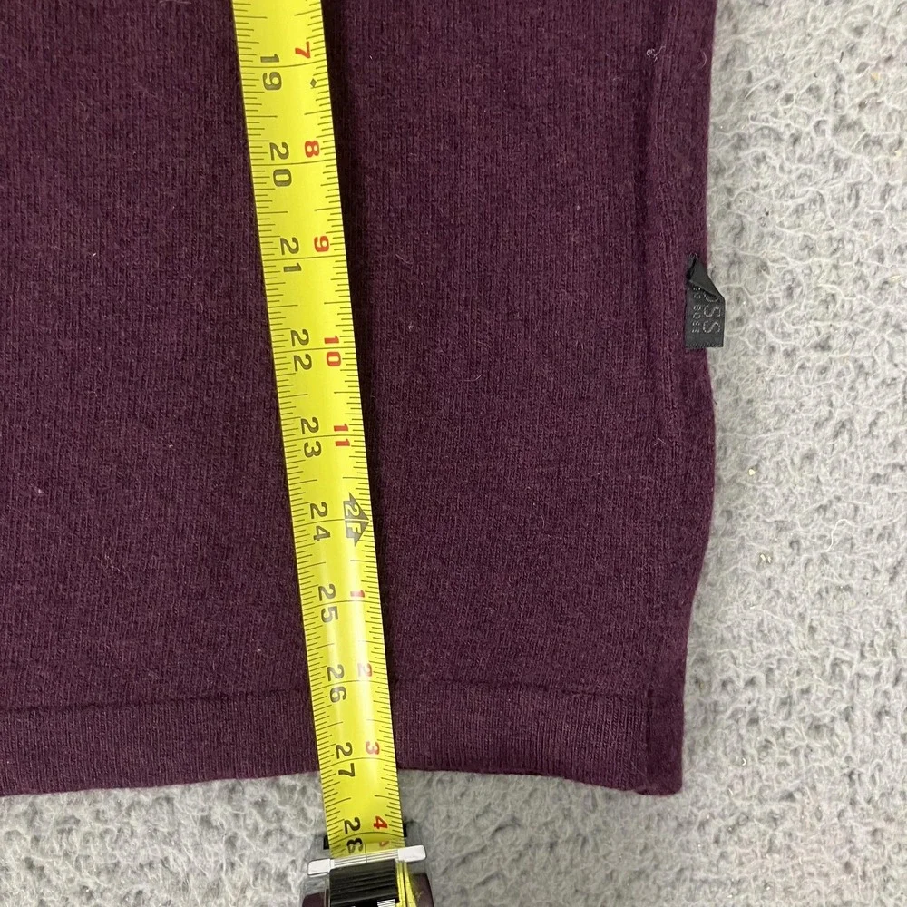 BOSS Hugo Boss Sweater Mens Large Purple Brown Virgin Wool Knit Turtle Neck - Picture 5 of 6